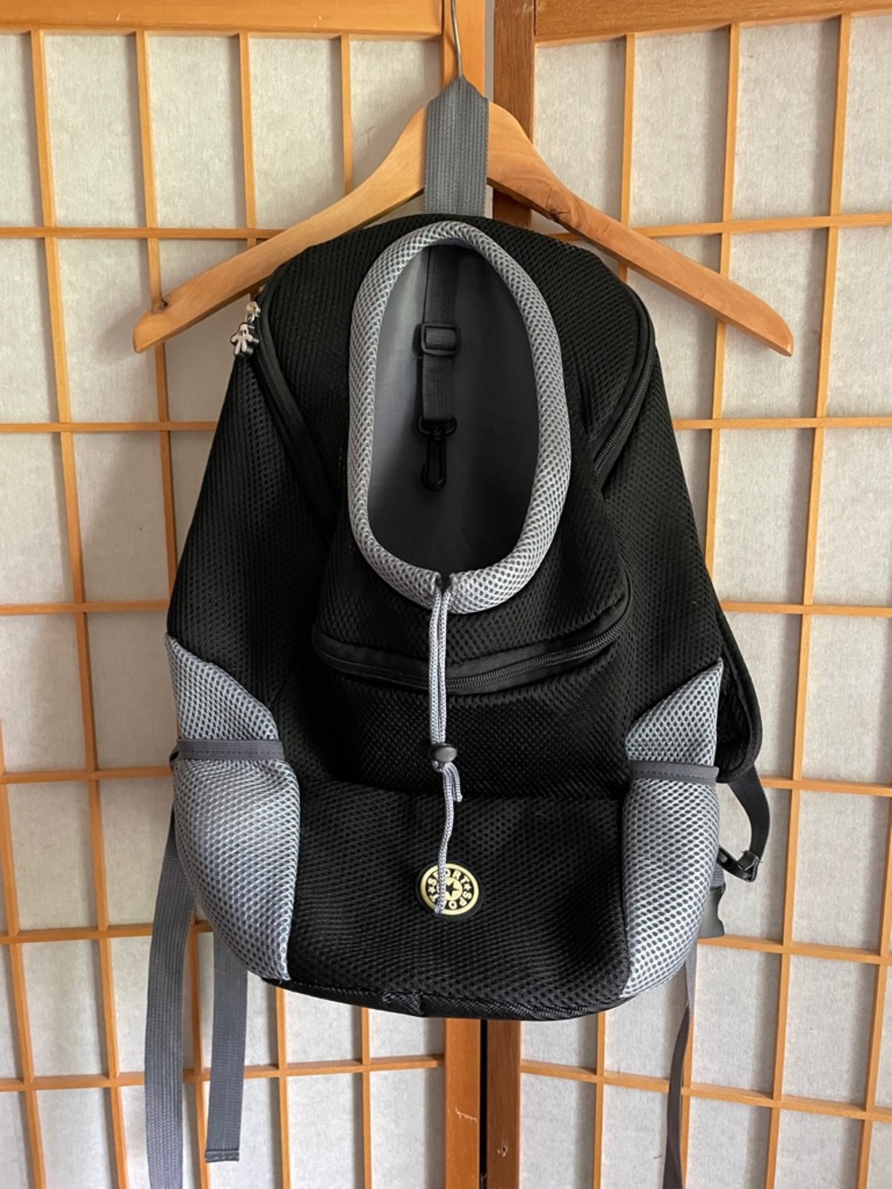 Black and Gray Dog Carrier Backpack